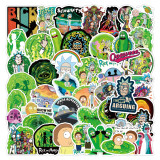 50pcs  Rick and Morty  graffiti stickers decorative suitcase notebook waterproof detachable stickers