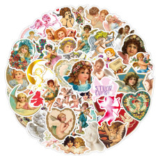 50pcs  Roman mythology cupid  graffiti stickers decorative suitcase notebook waterproof detachable stickers