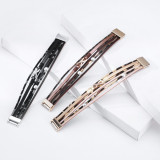 Leopard Printed Pearl Copper Tube Figure 8 Accessories Multilayer Magnetic Leather Bracelet