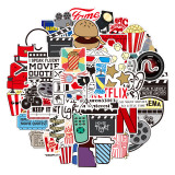 50pcs Movie party graffiti stickers decorative suitcase notebook waterproof detachable stickers