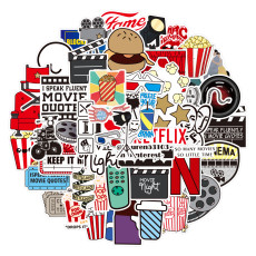 50pcs Movie party graffiti stickers decorative suitcase notebook waterproof detachable stickers