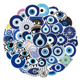 50pcs Evil eyes graffiti stickers decorative suitcase notebook waterproof detachable stickers