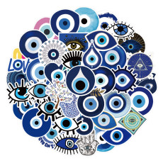 50pcs Evil eyes graffiti stickers decorative suitcase notebook waterproof detachable stickers