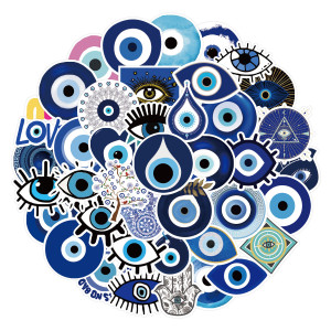 50pcs Evil eyes graffiti stickers decorative suitcase notebook waterproof detachable stickers