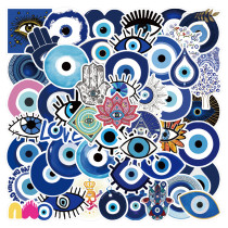 50pcs Evil eyes graffiti stickers decorative suitcase notebook waterproof detachable stickers