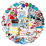 50pcs  Dr. Seuss  graffiti stickers decorative suitcase notebook waterproof detachable stickers
