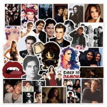 50pcs The Vampire Diaries  graffiti stickers decorative suitcase notebook waterproof detachable stickers