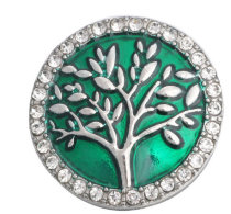 20MM green design enamel Rhinestone Metal snap buttons