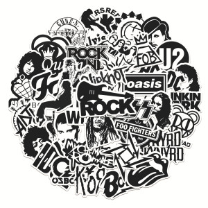 50pcs  Rock punk band  graffiti stickers decorative suitcase notebook waterproof detachable stickers