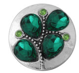 20MM green design enamel Rhinestone Metal snap buttons