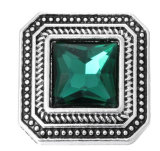 20MM green design enamel Rhinestone Metal snap buttons