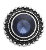 20MM Navy blue design enamel Rhinestone Metal snap buttons