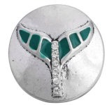 20MM green design enamel Rhinestone Metal snap buttons