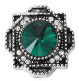 20MM green design enamel Rhinestone Metal snap buttons