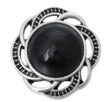 20MM Black and white design enamel Rhinestone Metal snap buttons