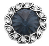 20MM Navy blue design enamel Rhinestone Metal snap buttons