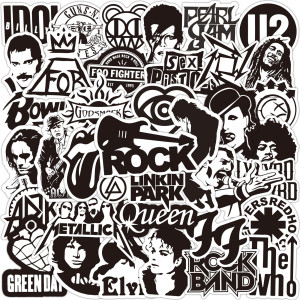 50pcs  Rock punk band  graffiti stickers decorative suitcase notebook waterproof detachable stickers