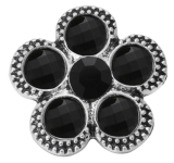 20MM Black and white design enamel Rhinestone Metal snap buttons