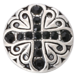 20MM Black and white design enamel Rhinestone Metal snap buttons