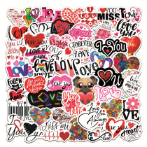 50pcs  Valentine's Day Love  graffiti stickers decorative suitcase notebook waterproof detachable stickers