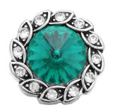 20MM green design enamel Rhinestone Metal snap buttons
