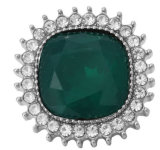 20MM green design enamel Rhinestone Metal snap buttons