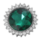 20MM green design enamel Rhinestone Metal snap buttons