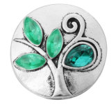 20MM green design enamel Rhinestone Metal snap buttons