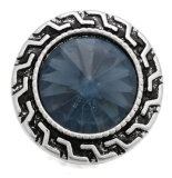 20MM Navy blue design enamel Rhinestone Metal snap buttons
