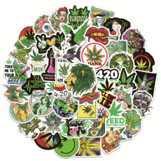 50pcs  Personality retro leaf spoof lips  graffiti stickers decorative suitcase notebook waterproof detachable stickers