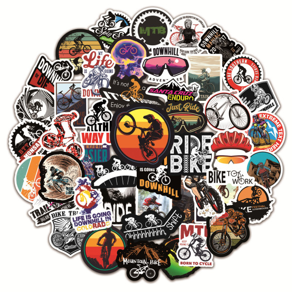 50pcs  Mountain bike outdoors  graffiti stickers decorative suitcase notebook waterproof detachable stickers