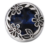 20MM Navy blue design enamel Rhinestone Metal snap buttons