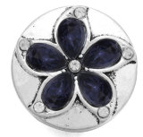 20MM Navy blue design enamel Rhinestone Metal snap buttons