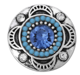20MM  blue design enamel Rhinestone Metal snap buttons