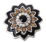 20MM Black and white design enamel Rhinestone Metal snap buttons