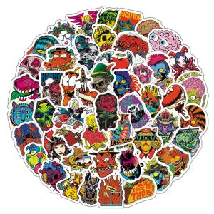 50pcs  Horror creative skull  graffiti stickers decorative suitcase notebook waterproof detachable stickers