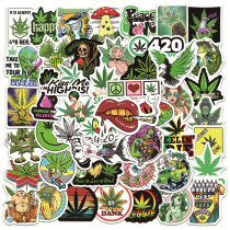 50pcs  Personality retro leaf spoof lips  graffiti stickers decorative suitcase notebook waterproof detachable stickers