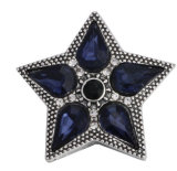 20MM Navy blue design enamel Rhinestone Metal snap buttons