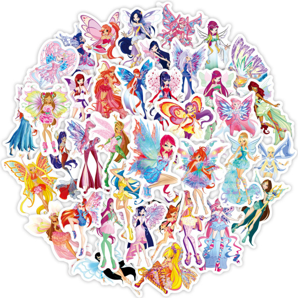 50pcs  butterfly fairy  graffiti stickers decorative suitcase notebook waterproof detachable stickers