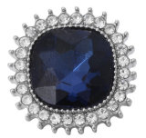 20MM Navy blue design enamel Rhinestone Metal snap buttons