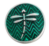 20MM green design enamel Rhinestone Metal snap buttons