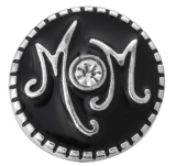 20MM Black and white design enamel Rhinestone Metal snap buttons