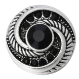 20MM Black and white design enamel Rhinestone Metal snap buttons