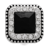 20MM Black and white design enamel Rhinestone Metal snap buttons