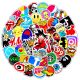 50pcs Collection of various brand logos  graffiti stickers decorative suitcase notebook waterproof detachable stickers