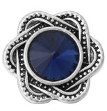20MM Navy blue design enamel Rhinestone Metal snap buttons