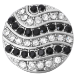 20MM Black and white design enamel Rhinestone Metal snap buttons