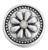 20MM  Color white design enamel Rhinestone Metal snap buttons