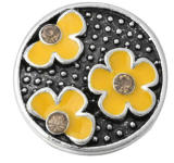 20MM  yellow design enamel Rhinestone Metal snap buttons