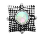 20MM  Color white design enamel Rhinestone Metal snap buttons
